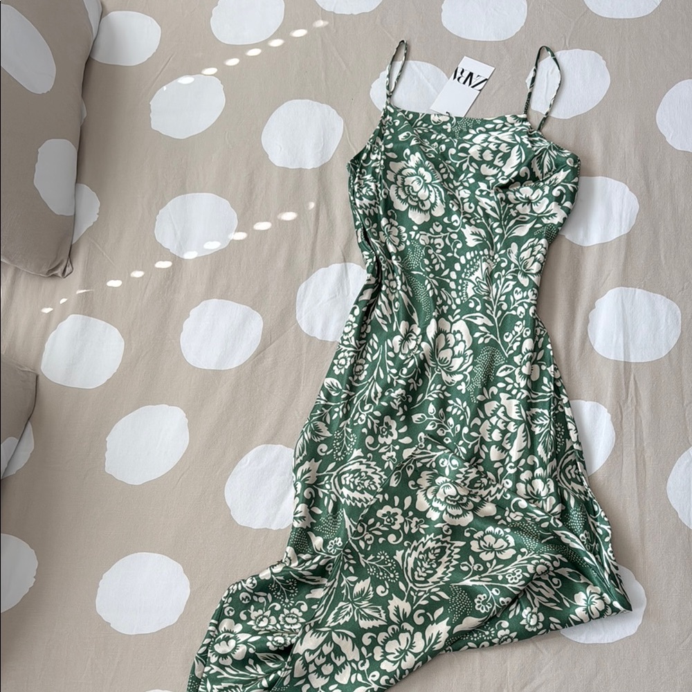 Zara Floral Green Dress